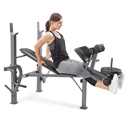 Marcy Standard Weight Bench Incline with Leg Developer and Butterfly Arms, Multifunctional Workout Equipment, Workout Equipment for Home Gym, Alloy Steel MD-389