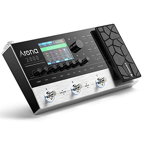 Donner Arena 2000 Guitar Multi-Effects Pedal with 278 Effects, 100 IRs, Looper, Drum Machine, Amp Modeling, XLR and MIDI Support