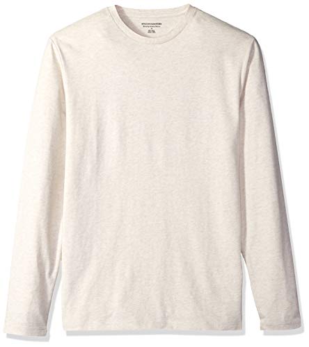 Amazon Essentials Men's Slim-Fit Long-Sleeve T-Shirt, Oatmeal Heather, Large