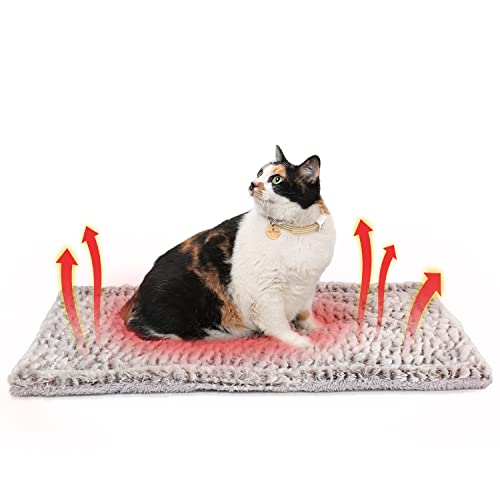 Self Heating Cat Pad Self Warming Cat Bed 27.5' x 18.5' Thermal Cat Mat Extra Warm Pet Mat for Outdoor and Indoor Large Kittens Small Puppy Pets