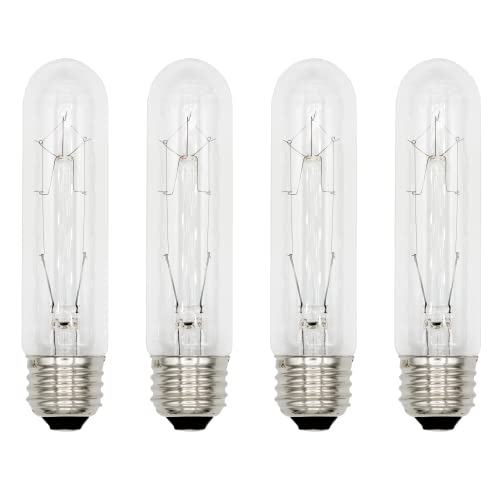 Creative Hobbies 3090 (Pack of 4) 40T10/CL - 40 Watt T10 Clear Tubular - 120V - Medium (E26) Base - Incandescent Light Bulbs