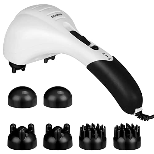 cotsoco Handheld Neck Back Massager - Double Head Electric Full Body Massager - Deep Tissue Percussion Massage Hammer for Muscles, Arm, Neck, Shoulder, Back, Leg, Foot (Black)
