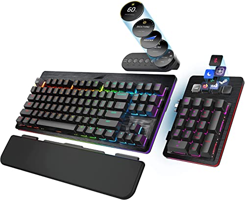 Mountain Everest Max Mechanical Gaming Keyboard - USB Hub - Cherry MX Hot-Swappable Switches - RGB Backlit (Midnight Black, Red - Linear & Quiet)