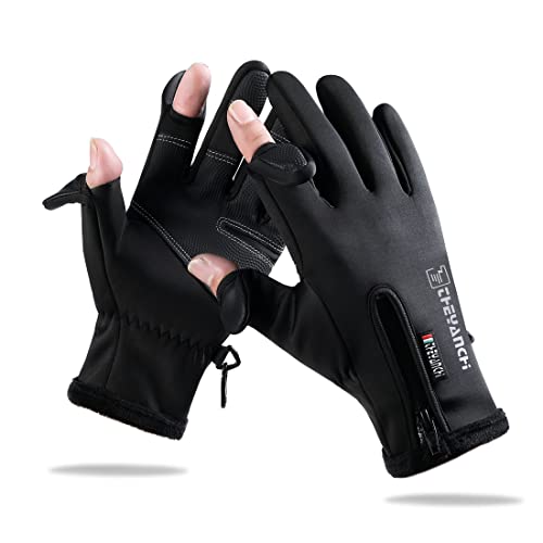 NewDoar Winter Gloves Touch Screen, Windproof Snow Gloves for Climbing Running Skiing Riding Cycling, Gloves for Men Women(Black,L)