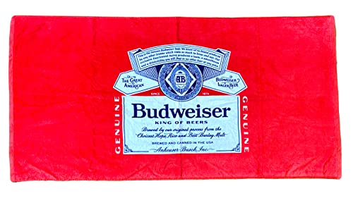 Budweiser Beach Towel, Oversized Towel for Pool, Beach, and Boating, Ultra-Soft 100% Cotton Material, 63' x 31.5'