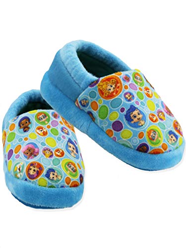 Bubble Guppies Toddler Boys Girls Plush A-Line Slippers (5-6 M US Toddler, Blue)