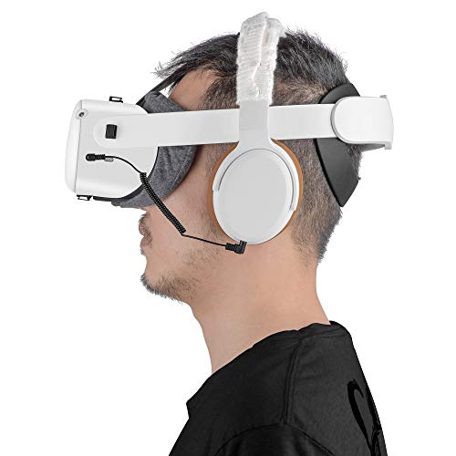 Globular Cluster Stereo Bass VR Headphones Custom Made for Oculus Quest 2 & Oculus Rift S - Short Elastic Cable Comfortable Pad and Cover…