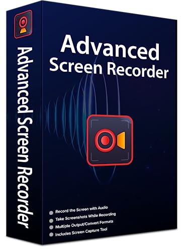 Advanced Screen Recorder | Capture or Record Any Screen | All-In-One Screen Recorder for Windows | 1 PC 1 Year (License Key Via Postal Service-No CD)