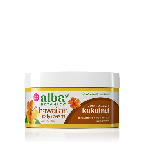 Alba Botanica Hawaiian Body Cream, Deep Moisturizing Kukui Nut, 6.5 Oz