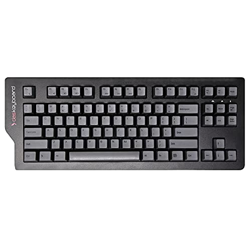 Das Keyboard 4C TKL Wired Tenkeyless Mechanical Keyboard, Cherry MX Brown Mechanical Switches, Premium PBT Keycaps, 2-Port USB Hub (87 Keys, Black Keyboard, Gray PBT Keycaps)