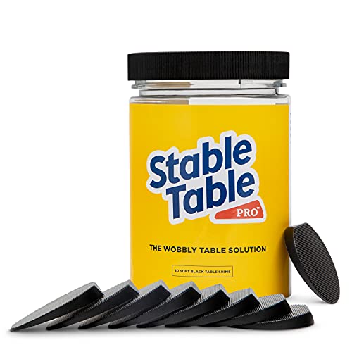 Stable Table - Black Restaurant Table Leg 30 Shim Wedges Premium Furniture Levelers Table Shims, Home Improvement DIY Levelers - Rubber Type Texture, Firm, Non-Slip, Doors, Tables and More