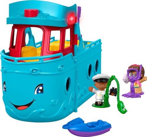 Fisher-Price Little People Toddler Toy Travel Together Friend Ship Musical Playset with 2 Figures & Accessories for Ages 1+ Years