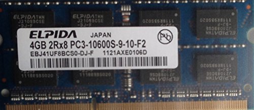 ELPIDA EBJ41UF8BCS0-DJ-F 4GB NOTEBOOK SODIMM DDR3 PC10600(1333) UNBUF 1.5v 2RX8 204P 512MX64 256mX8