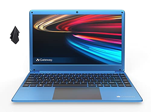 Gateway 2021 14.1' FHD Ultra Slim Laptop, Intel Celeron N4020 Processor, 4GB RAM, 64 GB Storage, Tuned by THX Audio, Mini HDMI, Cortana, Webcam, Windows 10 + One Year Microsoft Office 365, Blue