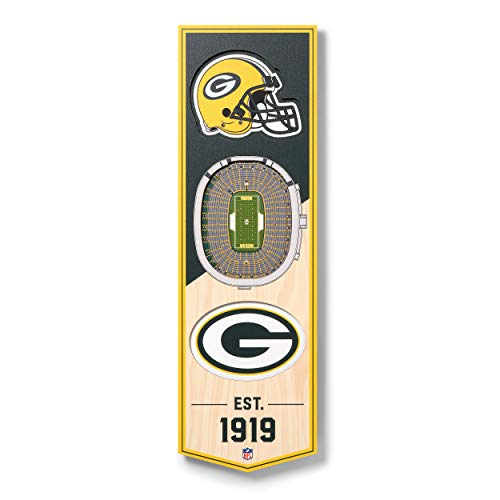 YouTheFan NFL Green Bay Packers 3D Stadium 6x19 Banner - Lambeau Field