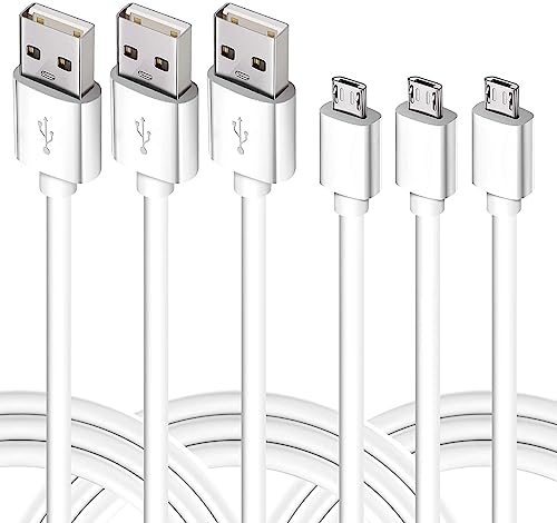 MATEIN Micro USB Cable, 10ft 3 Pack Extra Long Android Phone Charger Cord, High Speed Sturdy Charging USB Charger for Samsung Galaxy S6 S7 Edge, Android Smartphones, PS4, MP3, White