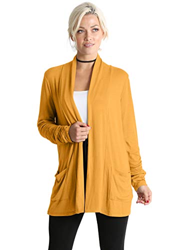 Mustard Cardigan Womens Sweaters Cardigans Long Sleeve Cardigans for Women Yellow Cardigan Open Front Cardigans for Women (Size X-Large, Mustard)