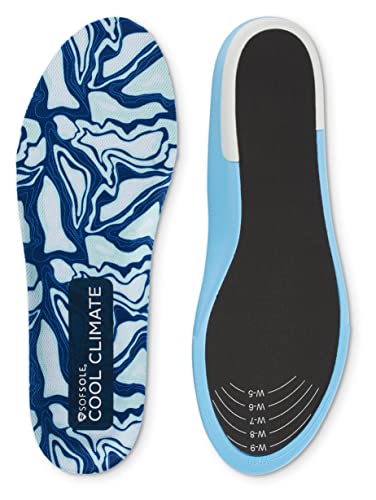 Sof Sole Cool Climate Insoles with Arch Support for Cool, Dry Feet and Blister Prevention, Men's 7-13