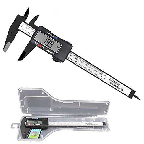 Simhevn Electronic Digital Calipers, inch and Millimeter Conversion,LCD Screen displays 0-6'Caliper Measuring Tool, Automatic Shutdown, Suitable for DIY/Jewelry Measurement (New150mm Black Plastic)