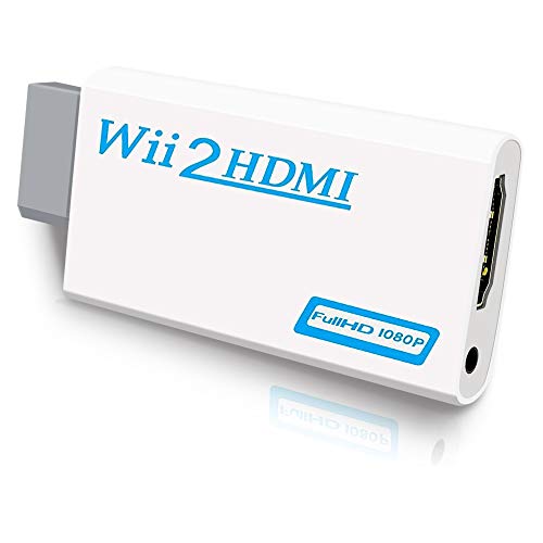 Xahpower Wii to HDMI Converter, Wii HDMI Adapter 1080P for Full HD Device with 3,5mm Audio Jack&HDMI Output Compatible with Nintendo Wii, Wii U, HDTV, Monitor-Supports All Wii Display Modes 720P