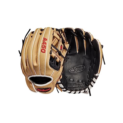 Wilson 2022 A450 11.5' Infield Baseball Glove - Black/Blonde, Right Hand Throw