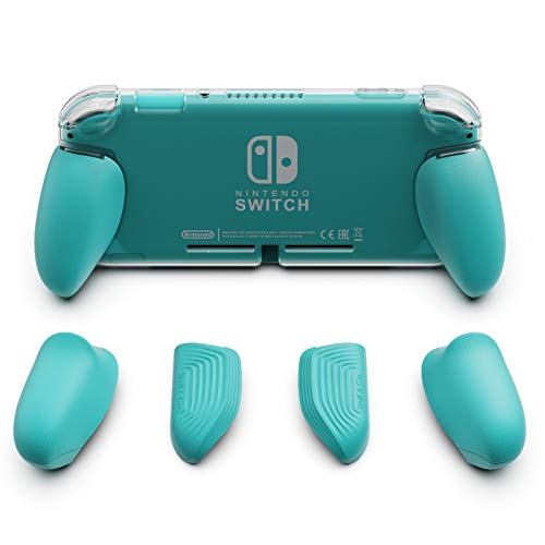 Skull & Co. GripCase Lite: A Comfortable Protective Case with Replaceable Grips [to fit All Hands Sizes] for Nintendo Switch Lite [No Carrying Case]- Turquoise