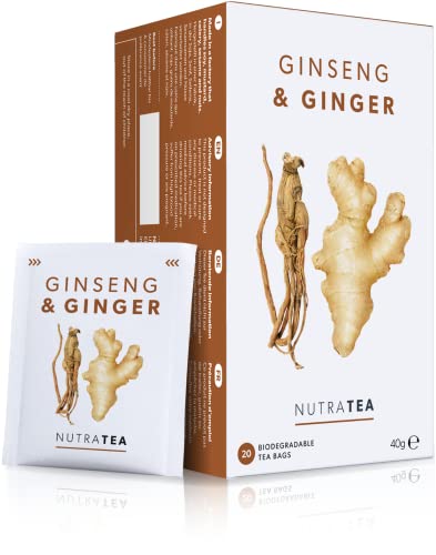 Nutra Tea - Ginger & Ginseng Tea - 20 Tea Bags - Herbal Tea