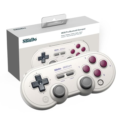 8Bitdo Sn30 Pro Bluetooth Gamepad (G Classic Edition) with Hall Effect Joystick Update Joysticks Rumble Vibration Gamepad for Windows, MacOS, Android, Steam, Switch, etc