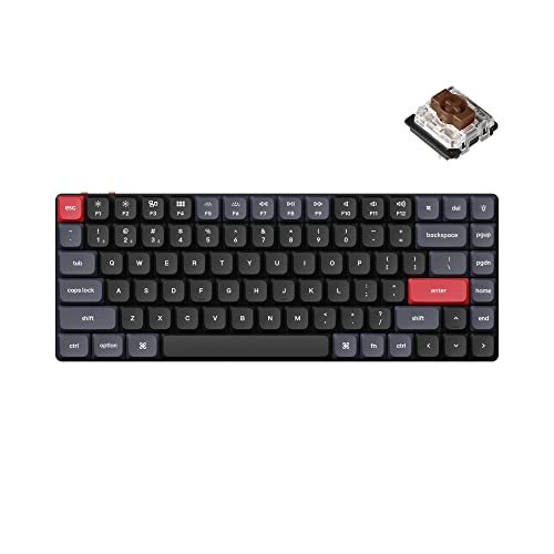 Keychron K3 Pro Wireless Custom Mechanical Keyboard, 75% Layout QMK/VIA Programmable Bluetooth/Wired White Backlight Ultra-Slim with Gateron Low-Profile Brown Switch Compatible with Mac Windows Linux