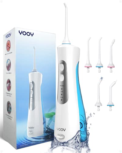 YOOY Water Dental Flosser Teeth Pick Portable Cordless Oral Irrigator Gums Braces Orthodontic Care Irrigation Cleaner Electric Waterflosser Flossing for Teeth Cleaning Rechargeable for Home Travel