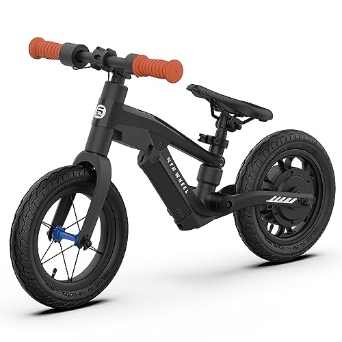 5TH WHEEL K8 Electric Bike for Kids, 250W Electric Balance Bike Ages 3-5 Years Old, Kid Electric Motorcycle with 3 Speed Modes, 12 inch Inflatable Tire and Adjustable Seat