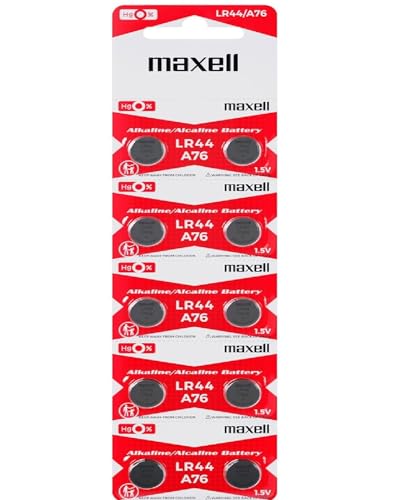 Maxell LR44 Alkaline 1.5V Battery, 2-Pack