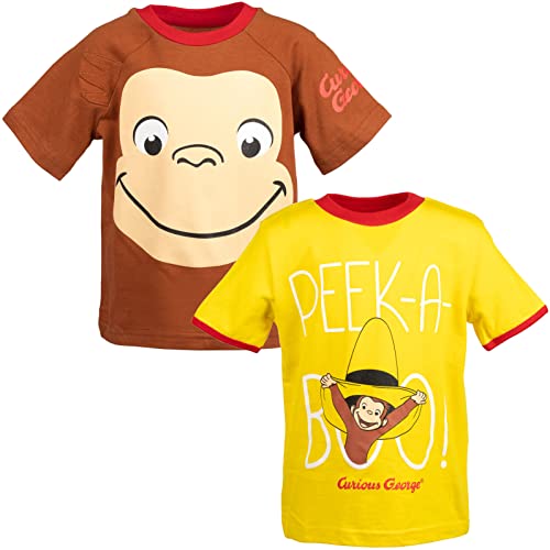 Curious George Toddler Boys 2 Pack Graphic T-Shirts Yellow/Brown 3T
