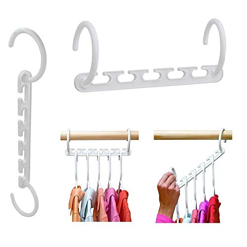 Wonder Hanger – Pack of 8 in White, Magical Cascading Hangers, Space Saving Solution for Your Closet
