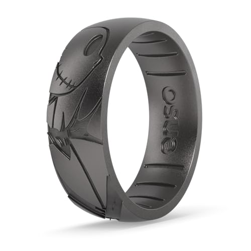 Enso Rings Nightmare Before Christmas PRB Silicone Ring - Comfortable and Flexible Design - Jack Forever & Always - Platinum - 9