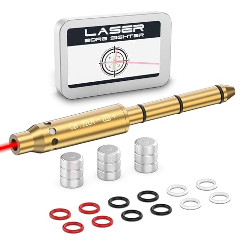 Tipfun .22LR Red Laser Bore Sight End Barrel Laser Boresighter Easy to Fit Revolvers Pistols Rifle and Air Guns