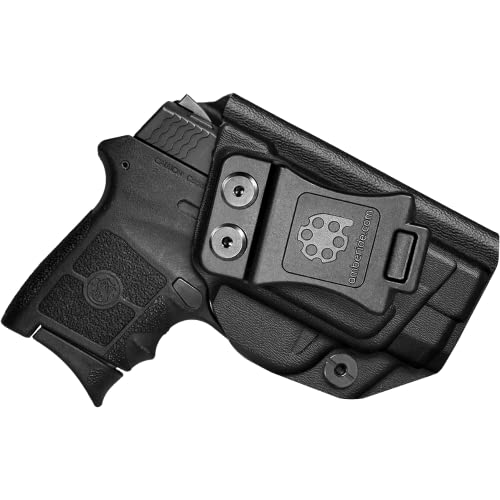 Amberide IWB KYDEX Holster Fit: Smith & Wesson M&P Bodyguard 380 Auto & Integrated Laser Pistol | Inside Waistband | Adjustable Cant | US KYDEX Made (Black, Right Hand Draw (IWB)