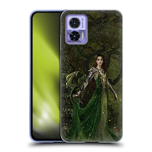 Head Case Designs Officially Licensed Nene Thomas Green Dragon Witch of Fate Deep Forest Soft Gel Case Compatible with Motorola Edge 30 Neo 5G