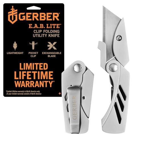 Gerber Gear EAB Lite Pocket Knife with Money Clip - 1.5' Blade Length Folding Knife - EDC Gear and Equipment - Stainless Steel
