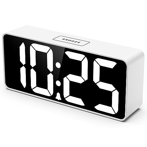 Welgo 7.5 Inches Huge Digital Alarm Clock for Seniors & Visually Impaired, Easy Set, USB Charging Port, 0-100% Dimmer, Snooze, Adjustable Volume, Outlet Powered for Bedroom