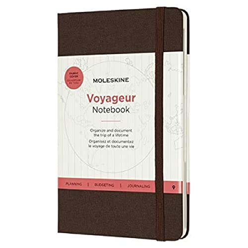 Moleskine Voyageur Notebook, Hard Cover, Medium (4.5' x 7') Coffee Brown, 208 Pages