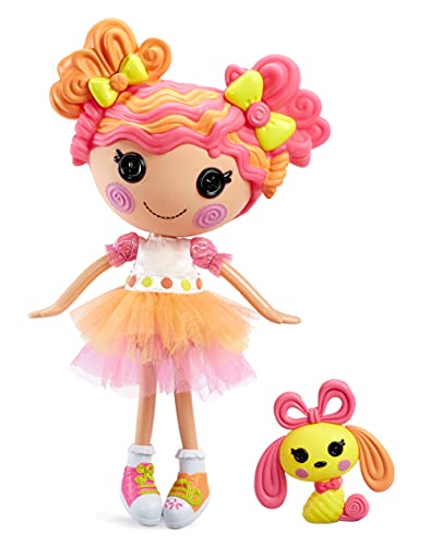 Lalaloopsy Sweetie Candy Ribbon & Pet Puppy, 13' Taffy Candy-Inspired Doll with Pink/Yellow Outfit & Accessories, Reusable House Playset- Gifts for Kids, Toys for Girls Ages 3 4 5+ to 103