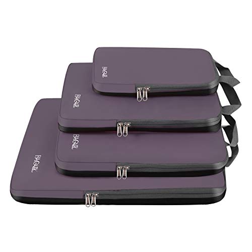 BAGAIL 4 Set/5 Set/6 Set Compression Packing Cubes Travel Accessories Expandable Packing Organizers,Greyish Purple