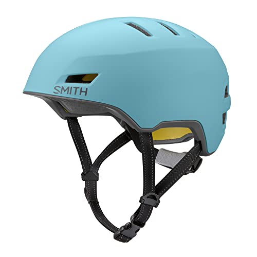 SMITH Express Cycling Helmet – Adult Road Bike Helmet with MIPS Technology – Lightweight Impact Protection for Men & Women – Removable Visor + Integrated Rear Light – Matte Storm, Medium