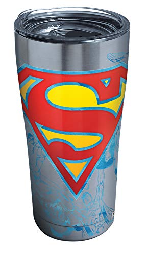 Tervis DC Comics Superman Lineage Triple Walled Insulated Tumbler Travel Cup Keeps Drinks Cold & Hot, 20oz Legacy, Stainless Steel