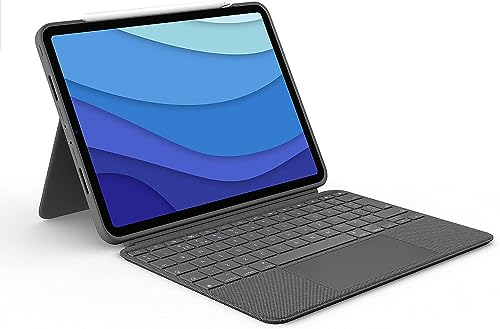 Logitech Combo Touch iPad Pro 11-inch (1st, 2nd, 3rd, 4th gen - 2018, 2020, 2021, 2022) Keyboard Case - Detachable Backlit Keyboard, Click-Anywhere Trackpad - Oxford Gray; USA Layout (Renewed)