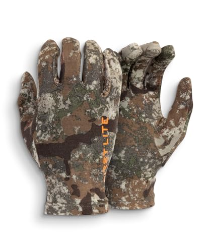 First Lite Aerowool Touch Liner Merino Wool Glove - Lightweight, Touchscreen Compatible Camo Hunting Gloves - First Lite Specter - Medium