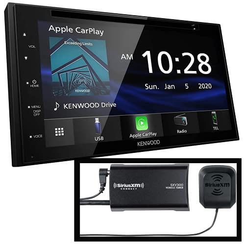 Kenwood DDX5707S 6.8' DVD/CD Receiver with AM/FM RDS Tuner, Waze-Ready with Apple CarPlay or Android Auto and Built-in Bluetooth | Plus SiriusXM SXV300v1 Connect Vehicle Tuner Kit for Satellite Radio
