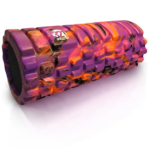 321 STRONG Foam Roller - Medium Density Deep Tissue Massager - Muscle Massage + Myofascial Trigger Point Release - Includes 4K eBook - Sunrise