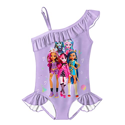 DJYLBV Monster Toddler Girls Swimsuit One Piece Swimwear UPF 50+ Rash Guard Set Bathing Suit Little Kids Beach